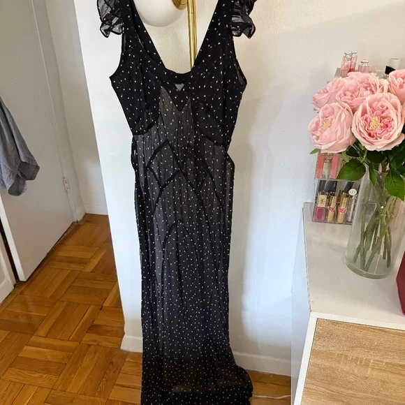 Realisation silk polka dot ruffle maxi dress - Picture 1 of 4